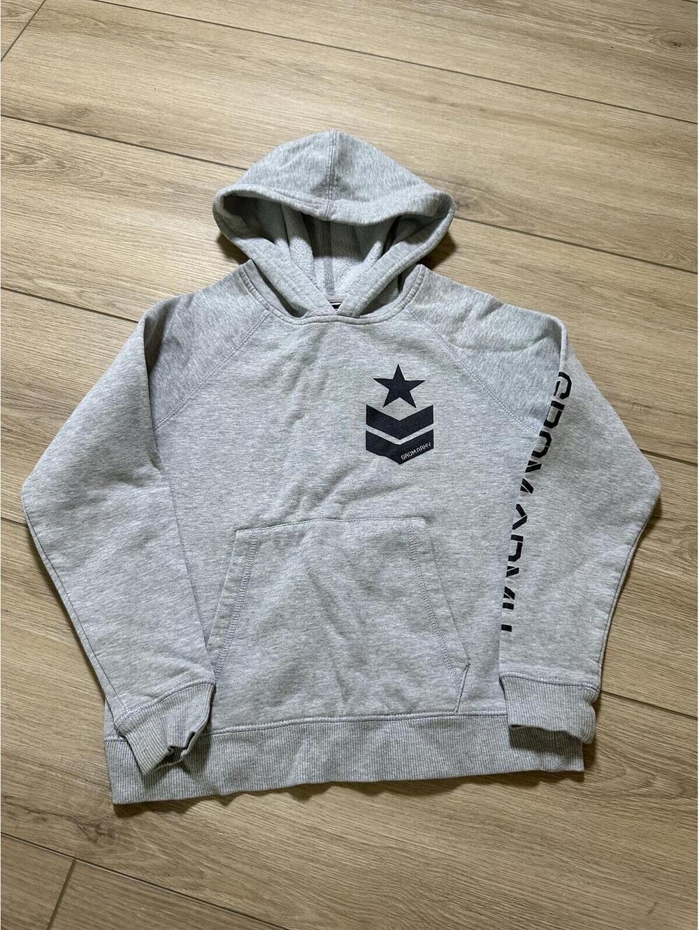 Grom Army Kids Gray Pullover Hoodie Size M 15-16